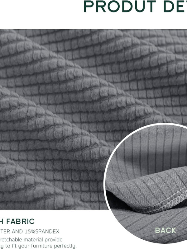 Fodere per cuscini per divani elasticizzati fodere di ricambio per cuscini reversibili fodere per cuscini per divani (grigio chiaro, 2)