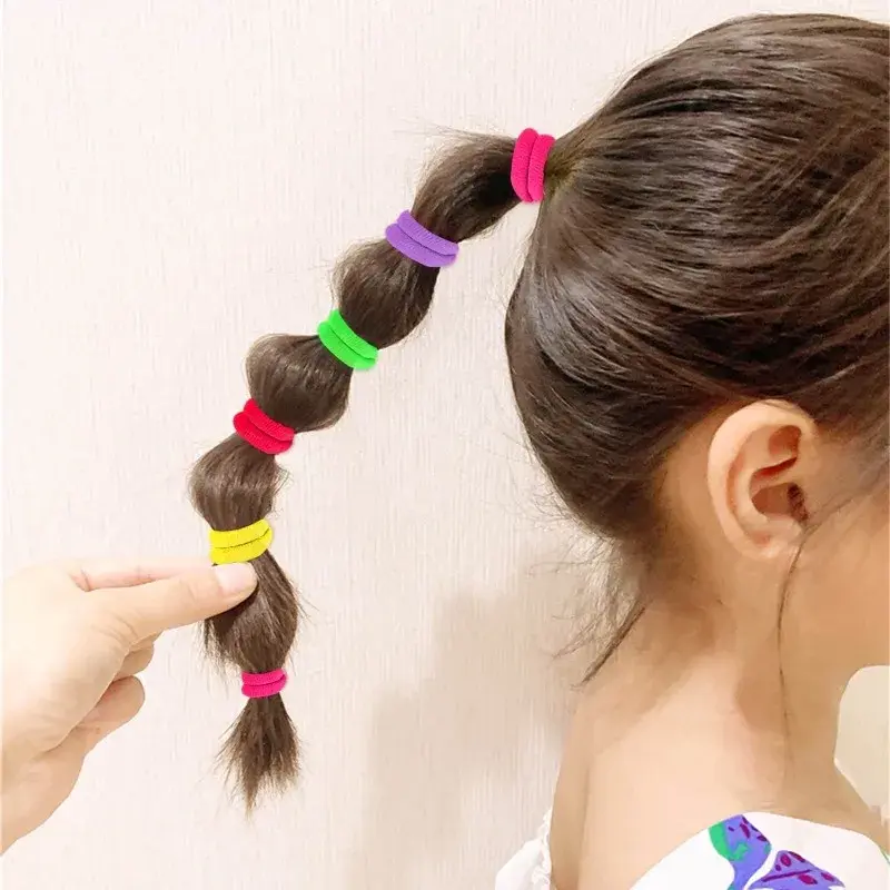 100/500 pz fasce elastiche per capelli in Nylon colorato per le donne Nylon Scrunchie tieselastico elastico per capelli fascia per capelli accessori per capelli ragazza