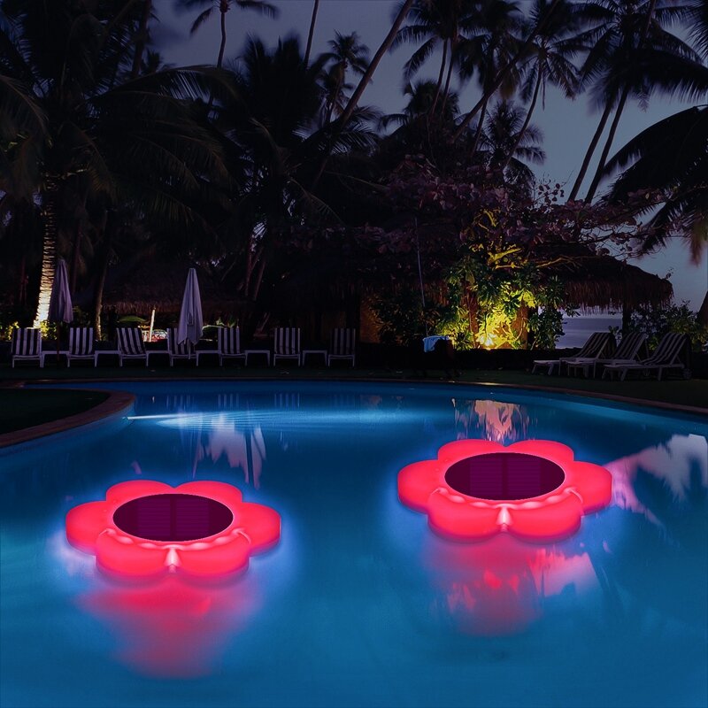 Luz LED Solar flotador de agua con Control remoto RGB, luz flotante para jardín, estanque, piscina al aire libre, decoración de fiesta