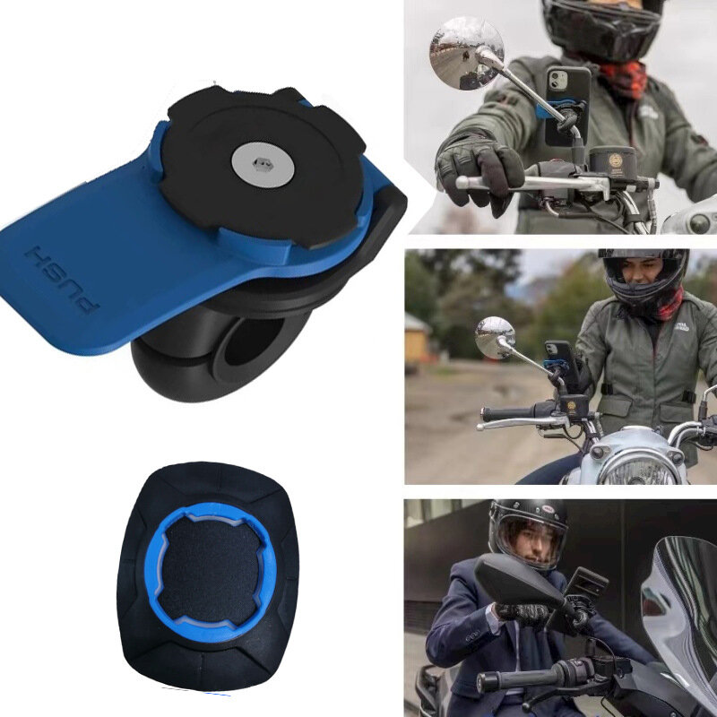 Phone Holder Rearview For Motorcycle Handbar Mirror Mount Support Shock-resistant Bicycle Scooter Bike Security Quick Lock Stand