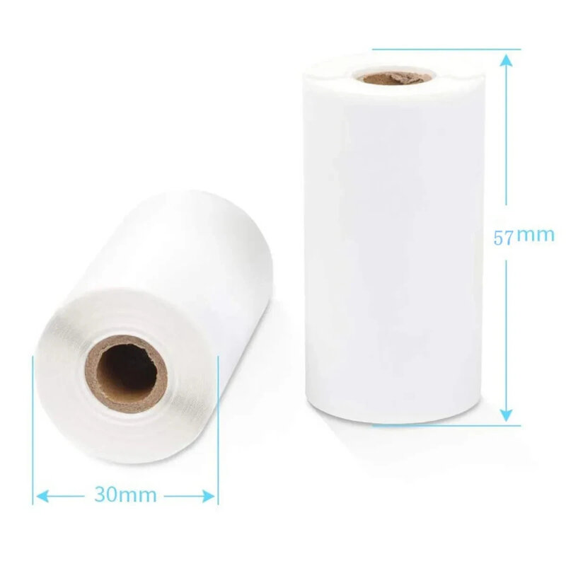 For Wireless Bluetooth Photo Inkless Printer 57mm Printing Paper Mini Printer Thermal Paper Sticker Blue Self-adhesive Paper