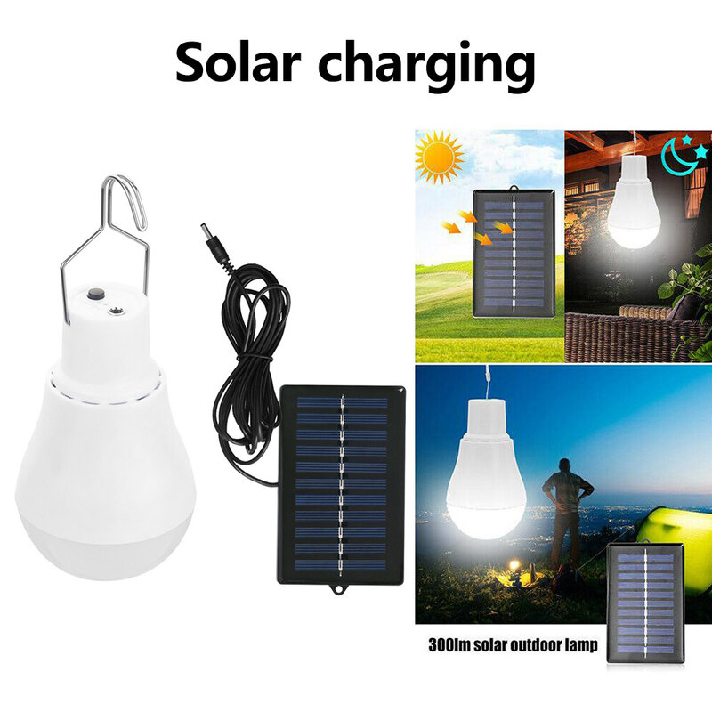 Ampoule LED à énergie solaire portable, lampe à énergie solaire, éclairage extérieur, tente de camp, 15W, 110LM