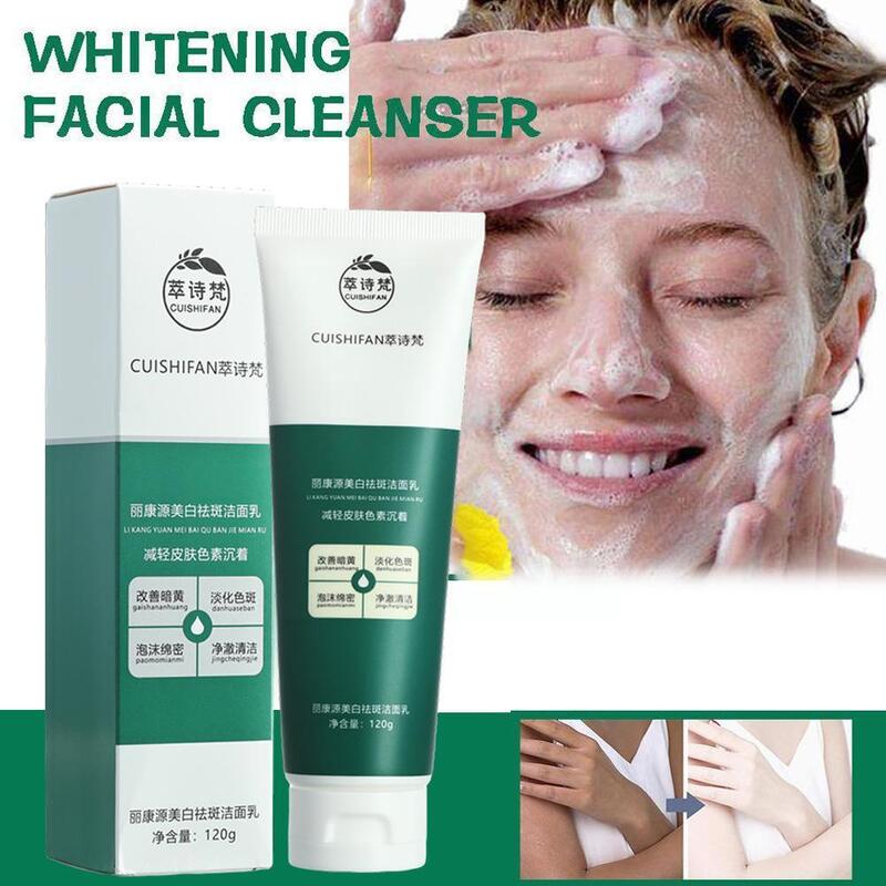 Cuishifan-limpiador Facial blanqueador y pecas, lavado de cara, Control de poros oscuros, aceite, espuma de limpieza suave, limpiador calmante retráctil