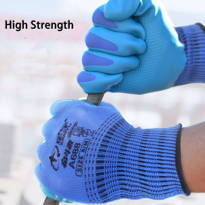 1/para Super Grip rękawice robocze pokryte gumą antypoślizgowe wodoodporne odporne na zużycie rękawice ogrodowe do naprawy ogrodu Builder