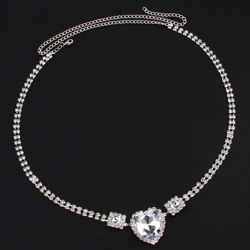 Cadena de cintura con diamantes de imitación para mujer, cadena de cintura de metal de alta gama y sexy, cadena de cuerpo versátil y a la moda, nuevo