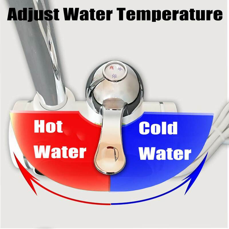 Wydajny wyświetlacz temperatury 3000W natychmiastowy kran z ciepłą wodą bezzbiornikowca elektryczny kran kuchni Instant Hot elektryczna grzałka do wody