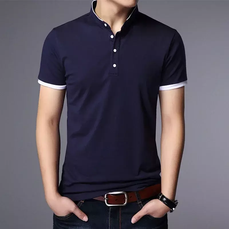 Polo brodé de haute qualité pour homme, t-shirt court, vêtement masculin