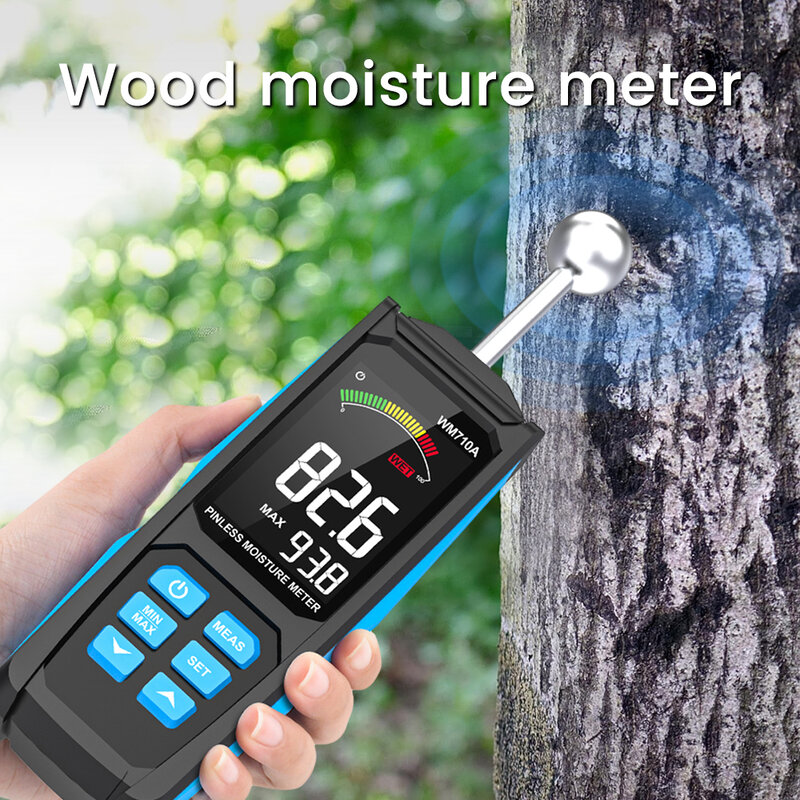 Cyfrowy miernik wilgotności drewna ekran LCD higrometr z detektorem wilgoci Tester wilgotności automatycznego wykrywania wilgotnego detektora drewna
