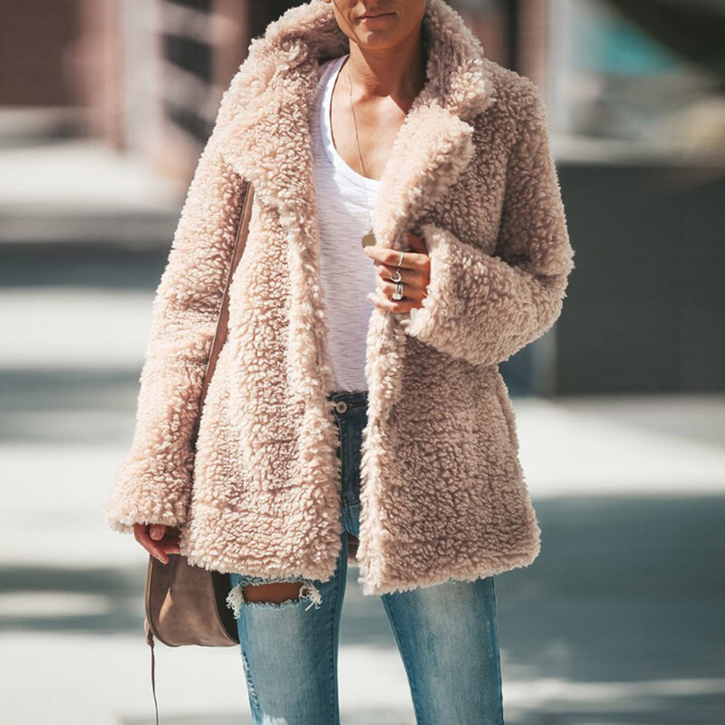 女性用の大きなフリースボタンジャケット,単色の温かみのあるコート,カジュアル,冬用,高品質,S-5XL, 2024