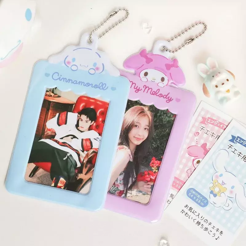 Kawaii Sanrio Hello Kitty Cinnamoroll My Melody Photo Card Holder Card Cover 3 pollici Cartoon Fashion Mini Album Photo Folder