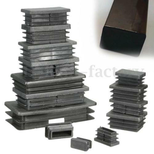 48 pces preto plástico quadrado blanking tampa de extremidade tubo de inserção seção capa de mobiliário cadeira tampões de mesa