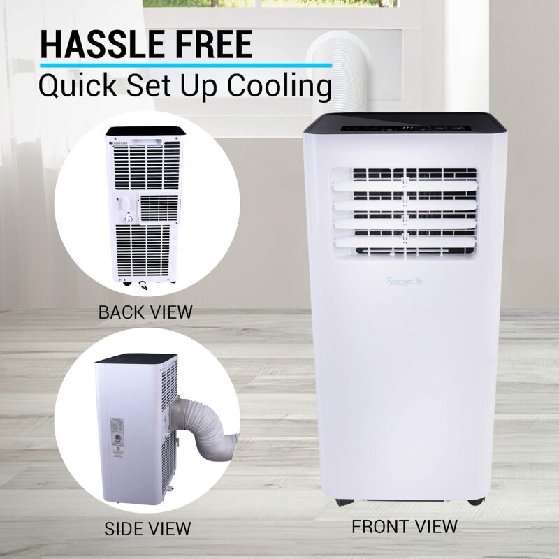 SereneLife Compact Freestanding Portable Air Conditioner - 10,000 BTU Indoor Free Standing AC Unit w/ Dehumidifier & Fan Mod
