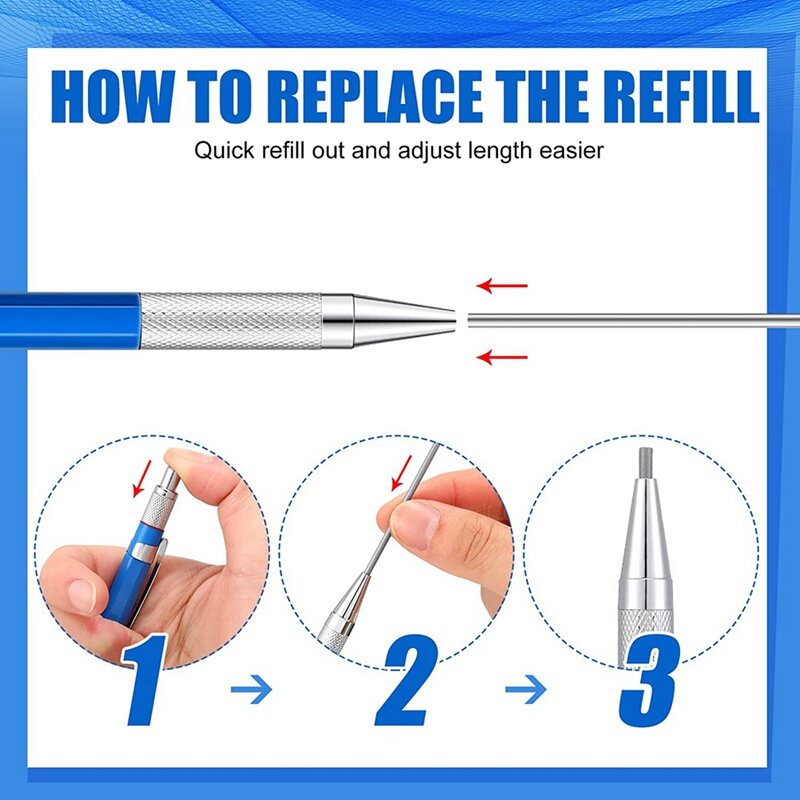 Welders Silver Streak Pencil With Round Refills Mechanical Carpenter Pencils Marker Pen Welding Tool