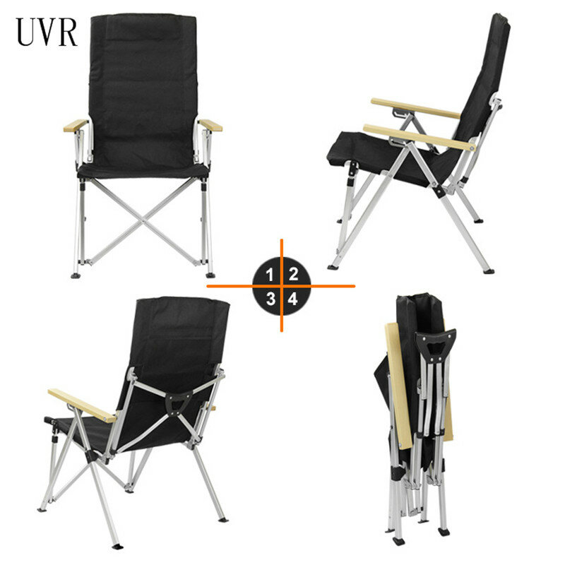 Podróżne krzesło składane UVR Explorer, przenośny ultralekki leżak, kemping, stop aluminium, krzesło plażowe, wygodne krzesło wędkarskie