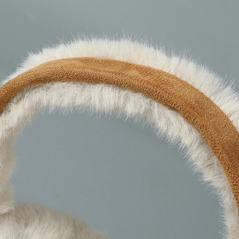 Winter Warm Earmuffs Maillard Brown Suede Plush Earmuffs Women Foldable Soft Thicken Earmuffs Cute Simple Earlap Accessories