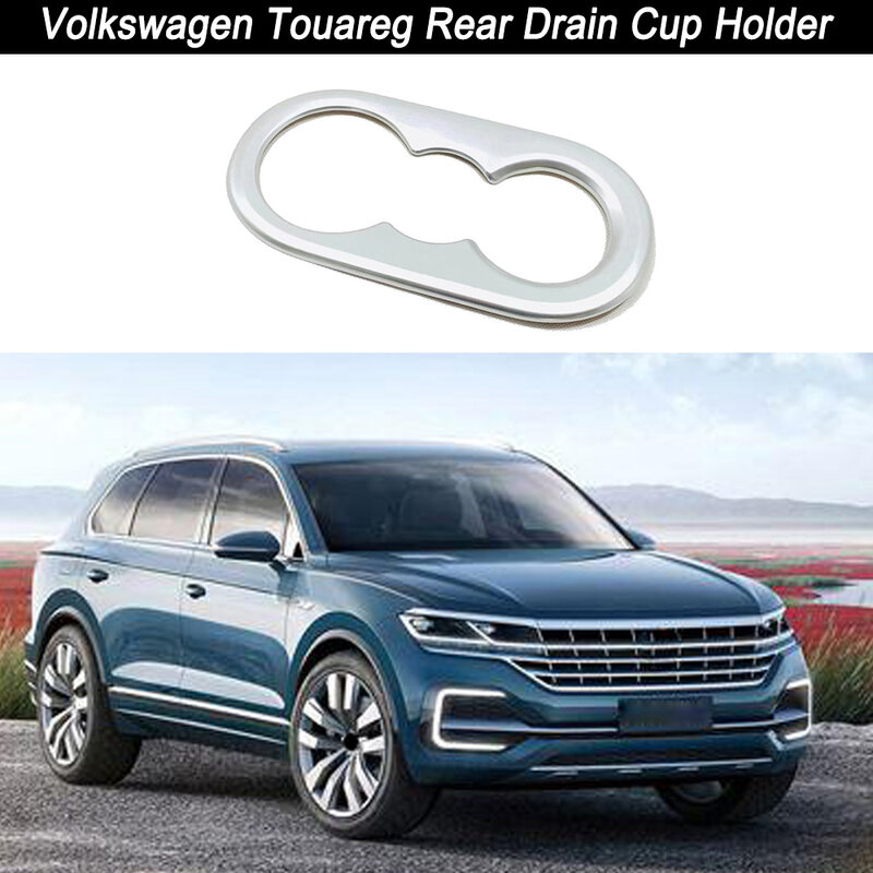 Accesorios de coche para Volkswagen Touareg, Protector de marco de Panel, soporte de copa de drenaje trasero Interior de fibra de carbono, 2020, 2022, 2023