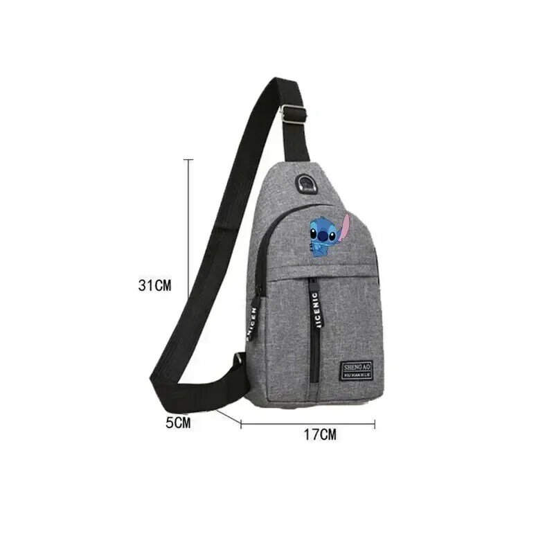 Disney Stitch Cartoon Multifunctional Chest Bag Men's Trend Shoulder Bags Sports Versatile Shoulder Crossbody Bag Messengers Bag