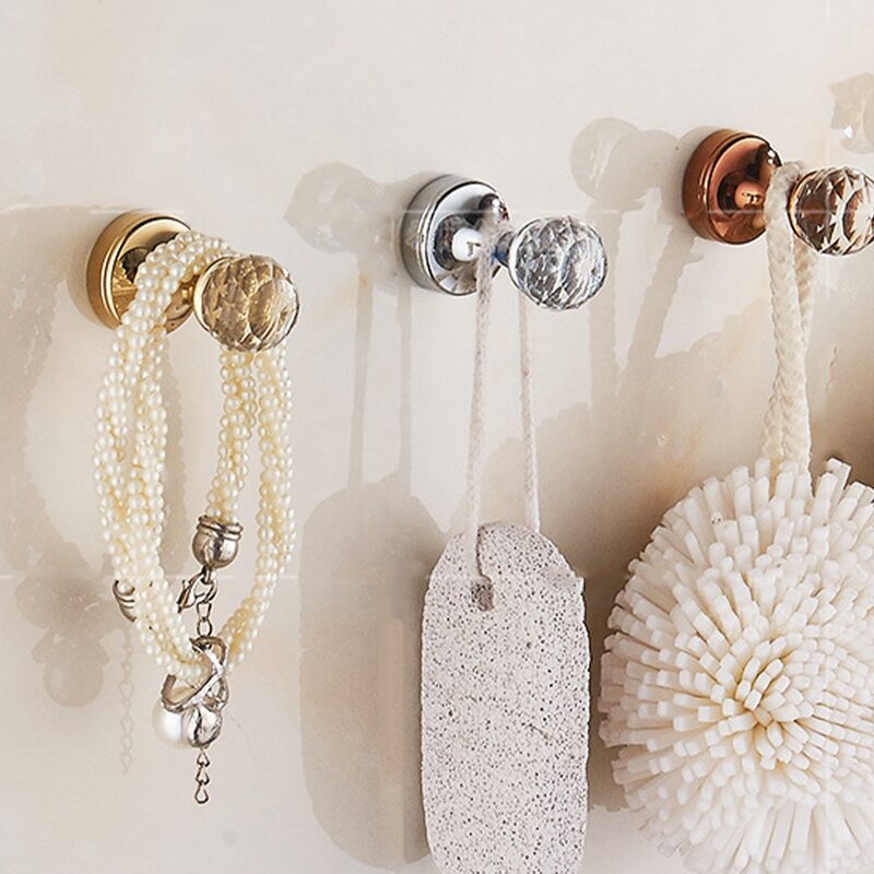 Crystal Hook Antique Brass Wall Clothes Rack Cloth Hook Wall Hook Robe Hook For Bathroom Accessory Hanger