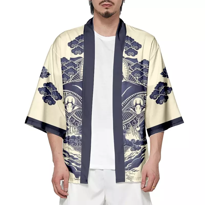 Vestido tradicional japonês para homens e mulheres, harajuku cosplay, quimono samurai, cardigan haori, robe de praia, quimono masculino