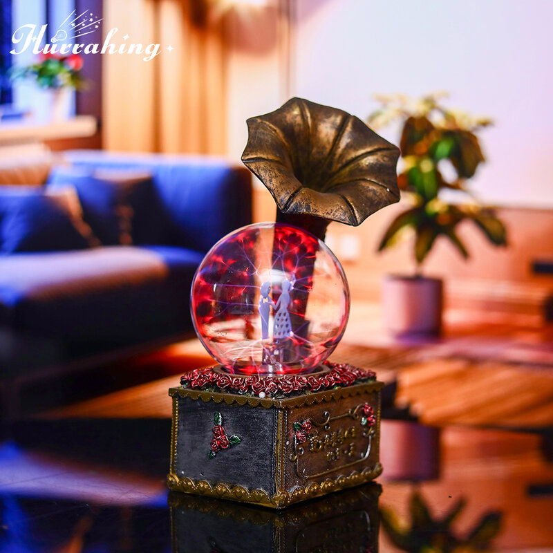 Phonograph Crystal Plasma Light 4 pollici Glass Ball Touch Sensing Science illuminismo Cool Interior Table Decoration Ornament