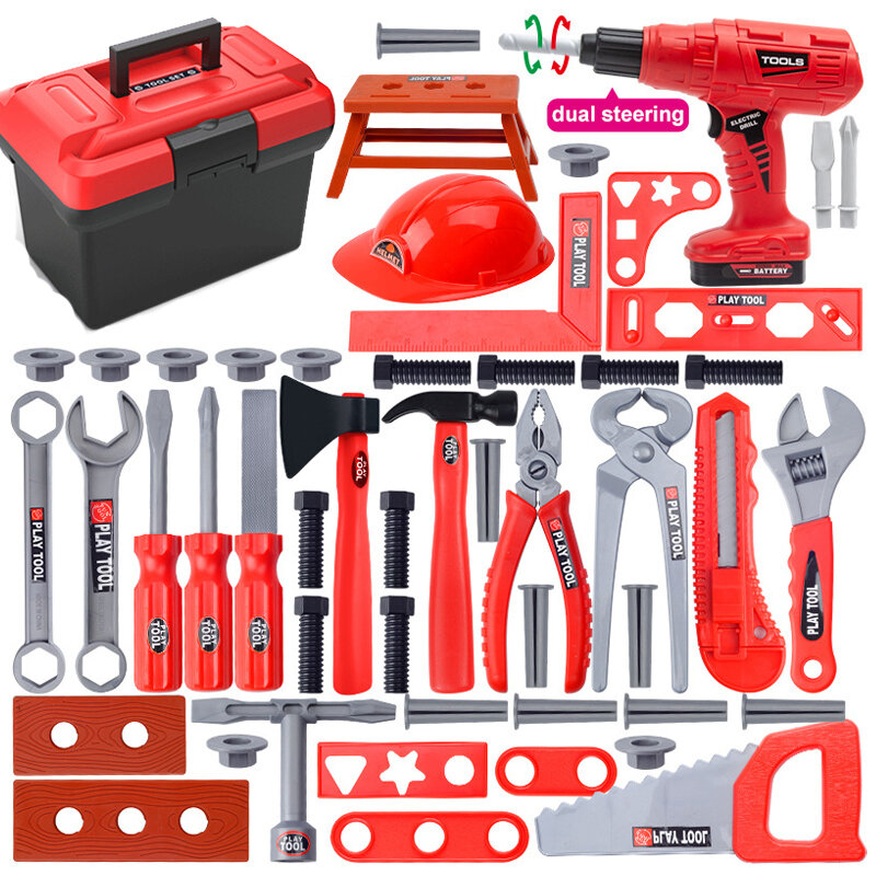 Kids Tool Set Engineer Simulatie Reparatie Gereedschapskist Educatief Speelgoed Elektrische Schroevendraaier Tool Doen Alsof Spelen Speelgoed Voor Jongens Cadeau