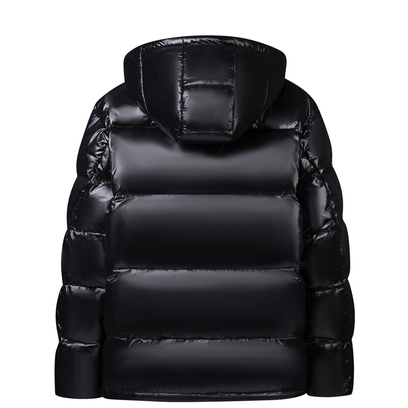 Chaquetas de plumón gruesas para hombre, abrigo informal a la moda, color negro brillante, talla grande 12XL, 10XL, Invierno