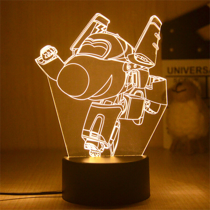 Anime 3D lampka nocna Super skrzydło fajna latająca lampka nocna lampa stołowa 3/7/16 kolorów zmienna do pokoju dziecięcego lampa biurkowa w akademiku