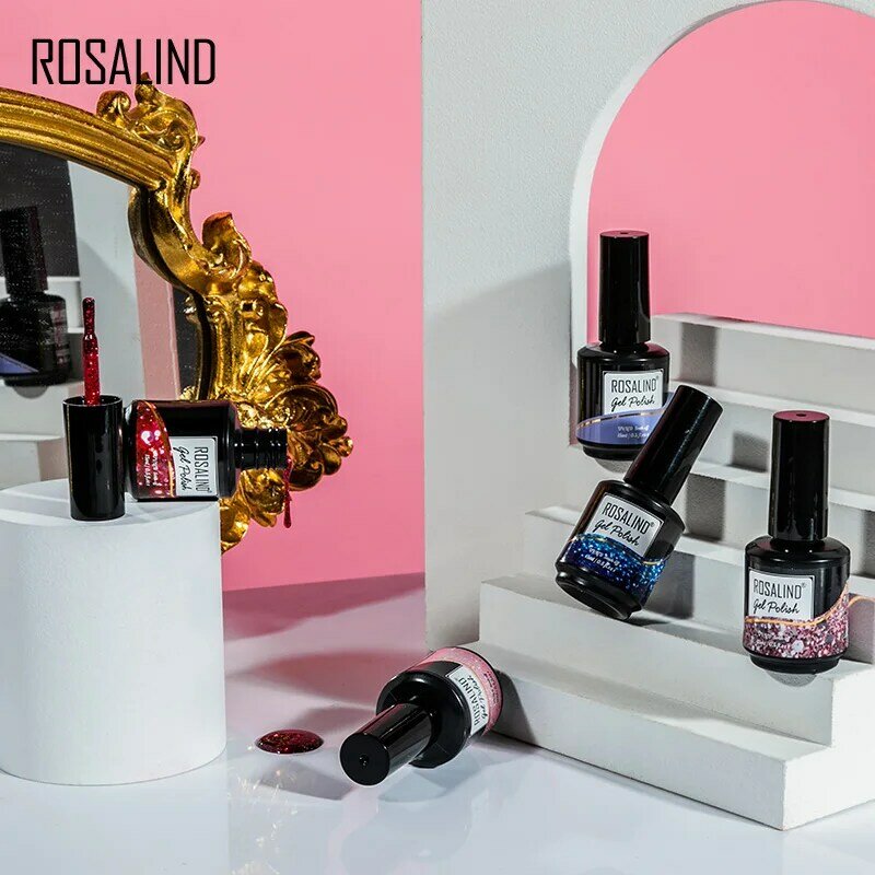 ROSALIND-UV LED Gel Polonês para Manicure, Semi Permanente, Top Base Coat, Verniz Soak Off, Nail Art, 15ml
