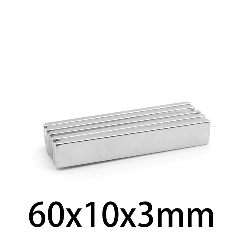 2/5/10/15/20/30PCS 60x10x3mm Quadrate Powerful Strong Magnets N35 Strip Search Magnet 60x10x3 Block Neodymium Magnets 60*10*3