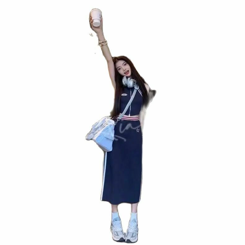 Comconsulcollege-Jupe à rayures avec fermeture éclair pour femme, vêtement simple et doux, mode coréenne, 03/Casual, 2024