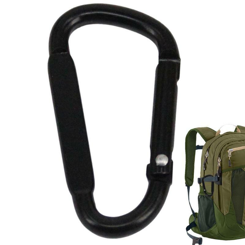 3pcs Black Aluminum Carabiner D-Ring Key Chain Clip Camping Keyring Snap Hook Outdoor Travel Kit Camping Equipment
