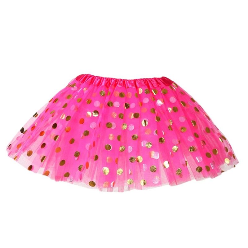 Kolorowa spódnica Tutu letnia w kropki złota tiulowa spódnice baletowe siatka tęczowa princeska dzieci