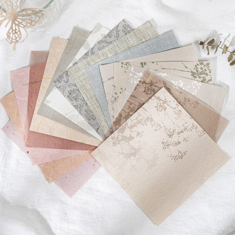 Retro cor sólida Handmade Background Paper, Material Papel, Salt Series, Tent Decoração, Nota 6 Tipos, 30 pcs por lote