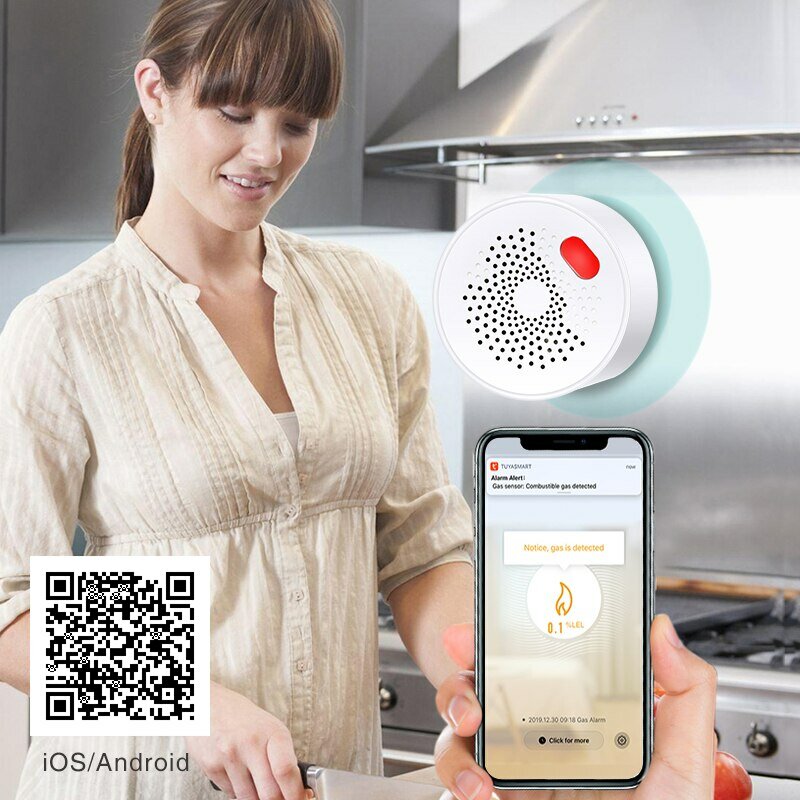 Tuya ZigBee Smart Home Erdgas sensor brennbarer Haushalt Smart LPG Gasleck Alarm Detektor Brandschutz