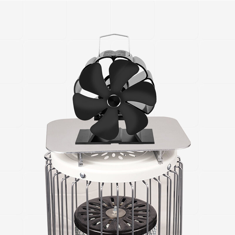 Mini ventilador de 6 aspas para estufa, sistema de ventilación alimentado por calor para chimenea, quemador de leña, ahorro de energía, silencioso, ecológico, distribución eficiente del calor en el hogar
