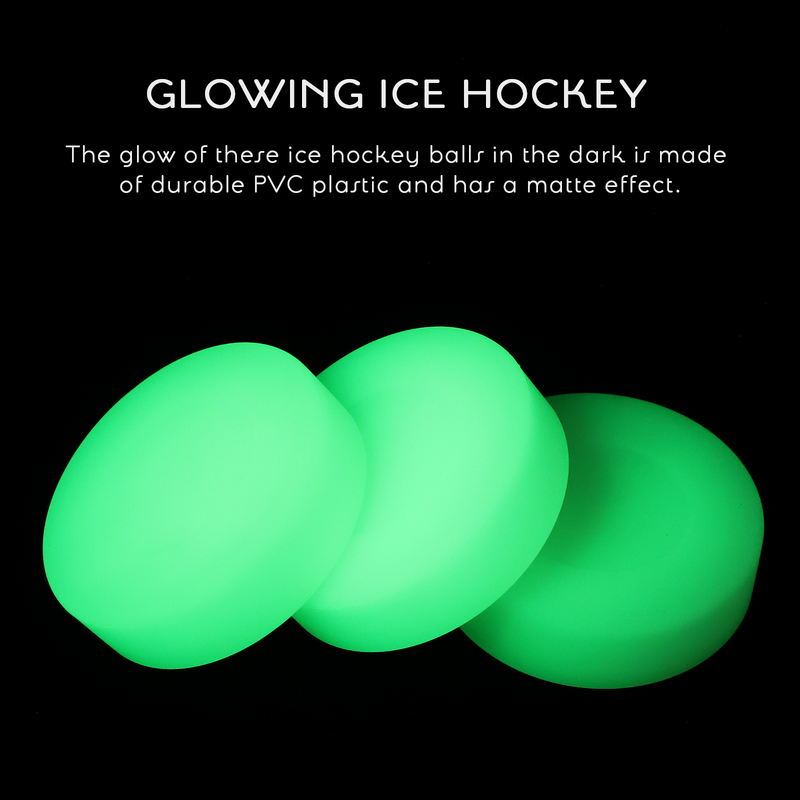 Bolas luminosas para prática do hóquei no gelo, discos para esportes fã, 3 PCs