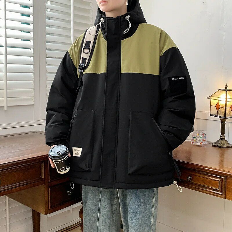 Jaqueta de algodão acolchoada solta masculina, casaco de inverno, tamanho grande, na moda, 7XL, 8XL