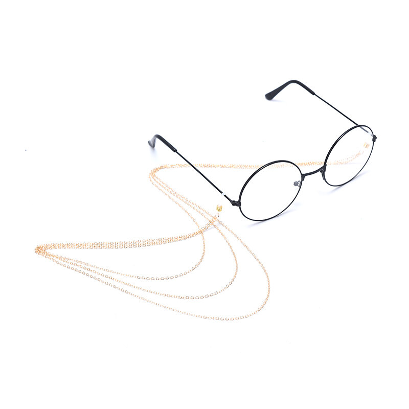 Kacamata hitam rantai, 1 buah kacamata baca tali rantai logam Slip pemegang kabel leher