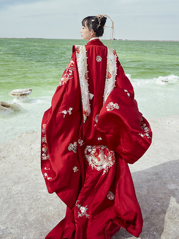 Vestido de novia Shi San Yu, vestido Han, Phoenix Han, industria pesada, falda de cara de caballo bordada, vestido Hanfu de la dinastía Ming