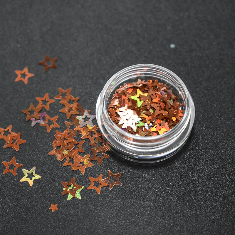 Mélange de paillettes holographiques en étoile octogonale, 10 g/sac, paillettes creuses, en étoile croisée, pour décoration des ongles, Nail Art