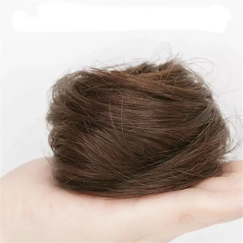 Bun de cabelo sintético para mulheres Donut reto Chignon Hairpieces, Elastic Updo, Scrunchies sujos fofos, Bun de cabelo