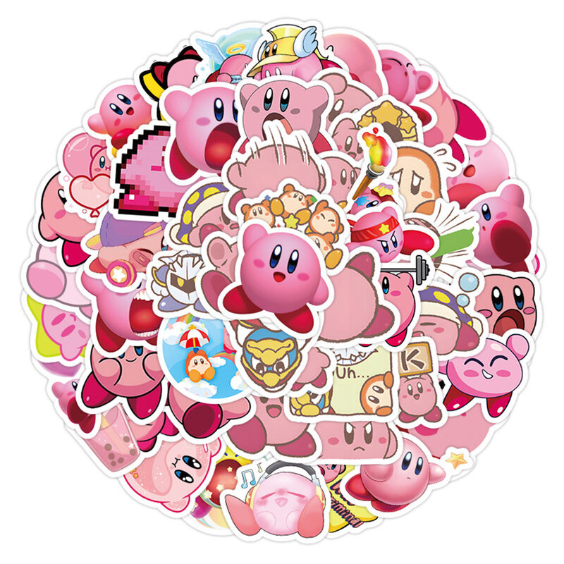 10/30/60pcs Cute Cartoon Anime Kirby naklejki Kawaii zabawki dla dzieci notatnik na laptopa pamiętnik telefonu samochód ścianę naklejka dekoracyjna