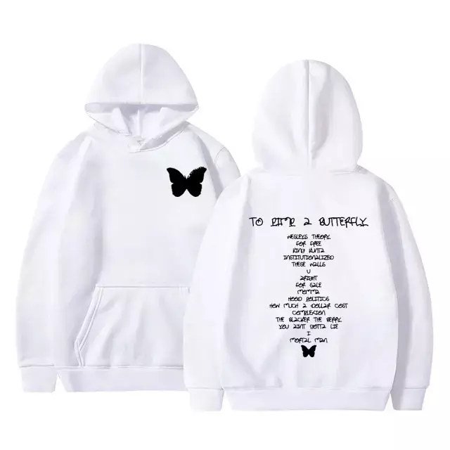 Kendrick Lamar, um ein Schmetterlings album Grafik Hoodie Männer Frauen Hip Hop Vintage Sweatshirts Trend Mode lose Pullover zu pimpen