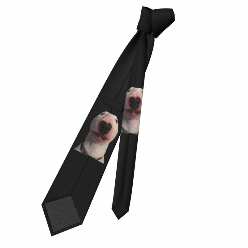 Dasi leher Meme lucu anjing Terrier kustom untuk pria dasi kantor Sutra modis