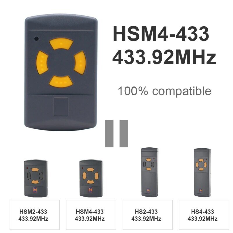 433 HORMANN Garage Remote Control Clone For HORMANN HSM2 HSM4 HS2 HS4 433.92MHz HSM2-433 HSM4-433 HS2-433 HS4-433 Gate Opener