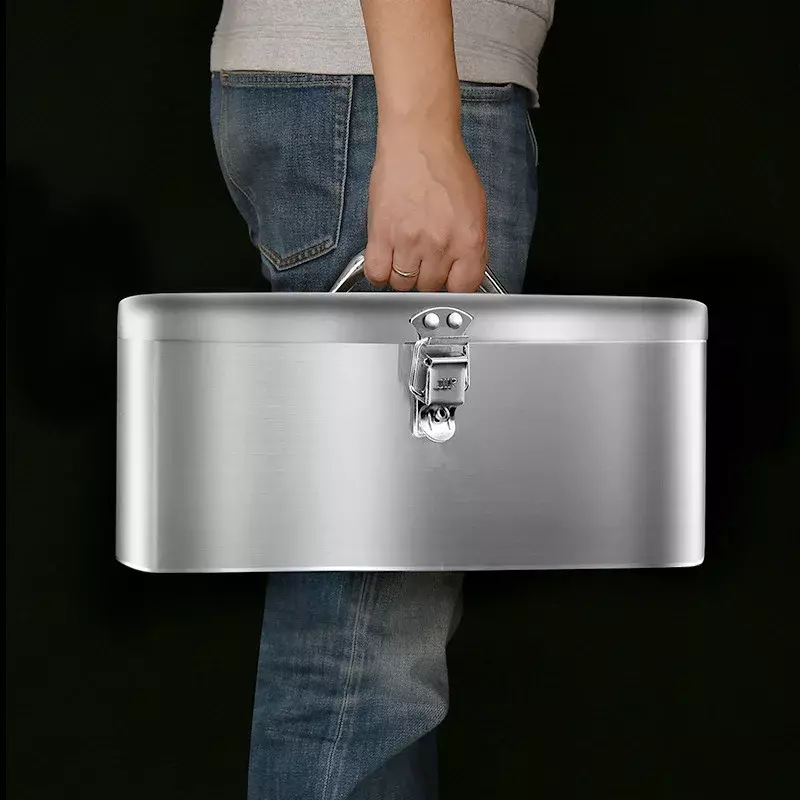 Портативная пустая коробка для электриков, защитный ящик для инструментов большой емкости, ящик для инструментов из алюминиевого сплава, противоударный органайзер для противоударных деталей