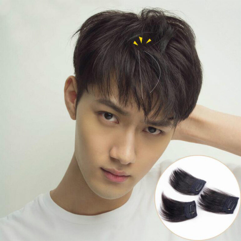 Clip-In Invisible and Fluffy Hair Pad Topper Top of Head Extension for Cover White Sparse for Man Glueless Wig Ready To Wear