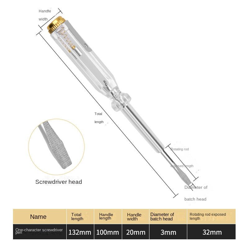 قلم قياس من نوع التلامس مع مشبك للكهربائيين في المنزل ، مفك مسطح بالحث مزدوج الاستخدام