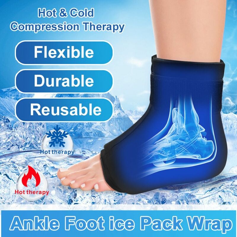 Paket es pergelangan kaki Gel padat wanita, pembungkus pelindung pergelangan kaki terapi dingin panas, penghilang nyeri pergelangan kaki, bungkus es kaki