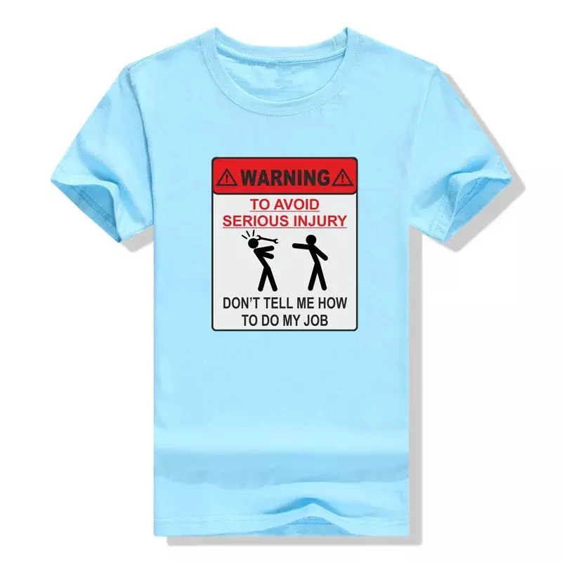 부상 방지 경고 남녀공용 재미있는 티셔츠, 반팔 블라우스, 새로운 선물